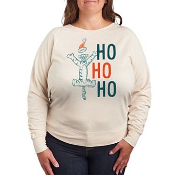 Disney's Winnie The Pooh Plus Size Tigger Ho Ho Ho French Terry Long Sleeve Tee