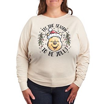 Disney's Winnie The Pooh Plus Size Tis The Season French Terry Long Sleeve Tee