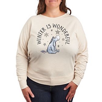 Disney's Winnie The Pooh Eeyore Plus Size Wonderful French Terry Long Sleeve Tee