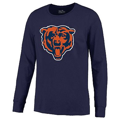 Men's Majestic Threads Caleb Williams Navy Chicago Bears Name & Number Long Sleeve T-Shirt