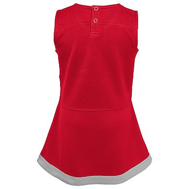 Girls Preschool Scarlet Ohio State Buckeyes Two-Piece Cheer Captain Jumper Dress & Bloomers Set