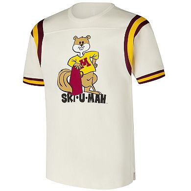 Youth Wes & Willy Cream Minnesota Golden Gophers Colorblock Yoke Vault T-Shirt