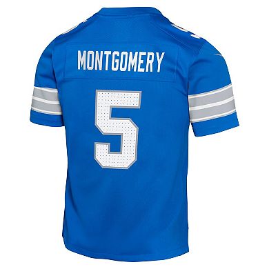 Youth Nike David Montgomery Blue Detroit Lions Team Player Game Jersey