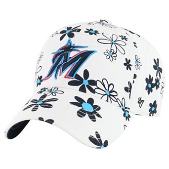 Girls Youth '47 White Miami Marlins Daisy Delight Clean Up Adjustable Hat