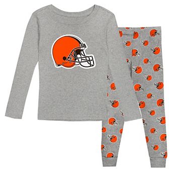 Youth Cleveland Browns Long Sleeve T-Shirt and Pants Sleep Set