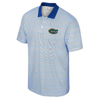 Men's Colosseum White/Royal Florida Gators Print Stripe Polo