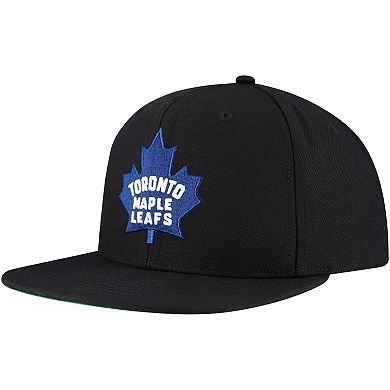 Men's Mitchell & Ness Black Toronto Maple Leafs Core Top Spot Snapback Hat