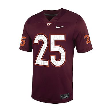 Men's Nike #25 Maroon Virginia Tech Hokies Untouchable Football Jersey