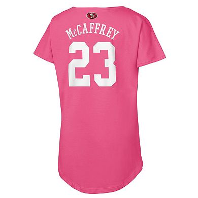 Girls Youth Christian McCaffrey Pink San Francisco 49ers Player Name & Number T-Shirt