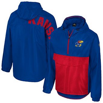 Men's Colosseum Royal Kansas Jayhawks Reloaded Anorak Half-Zip Jacket