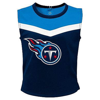 Girls Toddler Navy Tennessee Titans Spirit Cheer Two-Piece Cheerleader ...