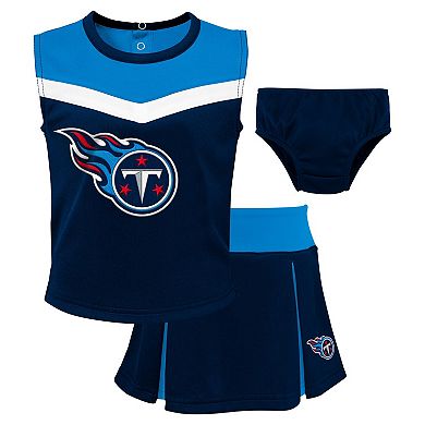 Girls Toddler Navy Tennessee Titans Spirit Cheer Two-Piece Cheerleader ...