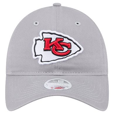 Women's New Era Gray Kansas City Chiefs Main 9TWENTY Adjustable Hat