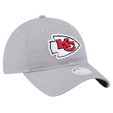 Women's New Era Gray Kansas City Chiefs Main 9TWENTY Adjustable Hat