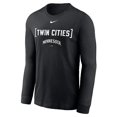 Men's Nike Black Minnesota Twins Local Nickname Long Sleeve T-Shirt