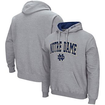Men's Colosseum Heather Gray Notre Dame Fighting Irish Arch & Logo 3.0 Pullover Hoodie