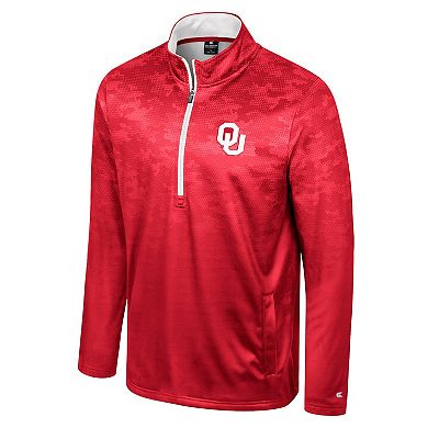 Men's Colosseum Crimson Oklahoma Sooners The Machine Half-Zip Jacket