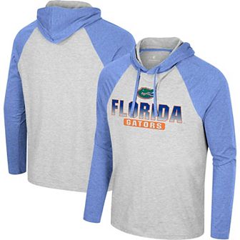 Men's Colosseum Heather Gray Florida Gators Hasta La Vista Raglan Hoodie Long Sleeve T-Shirt