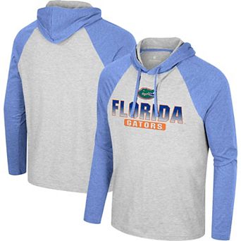 Men's Colosseum Heather Gray Florida Gators Hasta La Vista Raglan Hoodie Long Sleeve T-Shirt