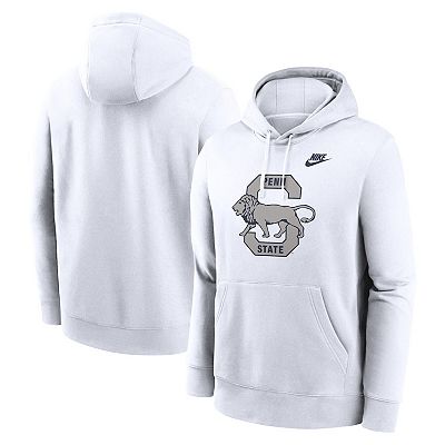 Men s Nike White Penn State Nittany Lions Legacy Logo Club Fleece Pullover Hoodie