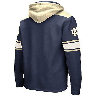 Men's Colosseum Navy Notre Dame Fighting Irish Big & Tall Hockey Lace-Up Pullover Hoodie