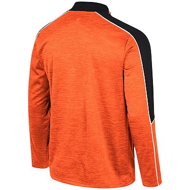Men's Colosseum Orange Oklahoma State Cowboys Marled Half-Zip Jacket