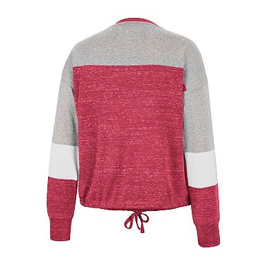 Women's Colosseum Red Wisconsin Badgers Joanna Tie Front Long Sleeve T-Shirt