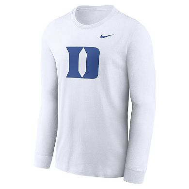 Men's Nike White Duke Blue Devils Local Spirit Slogan Long Sleeve T-Shirt