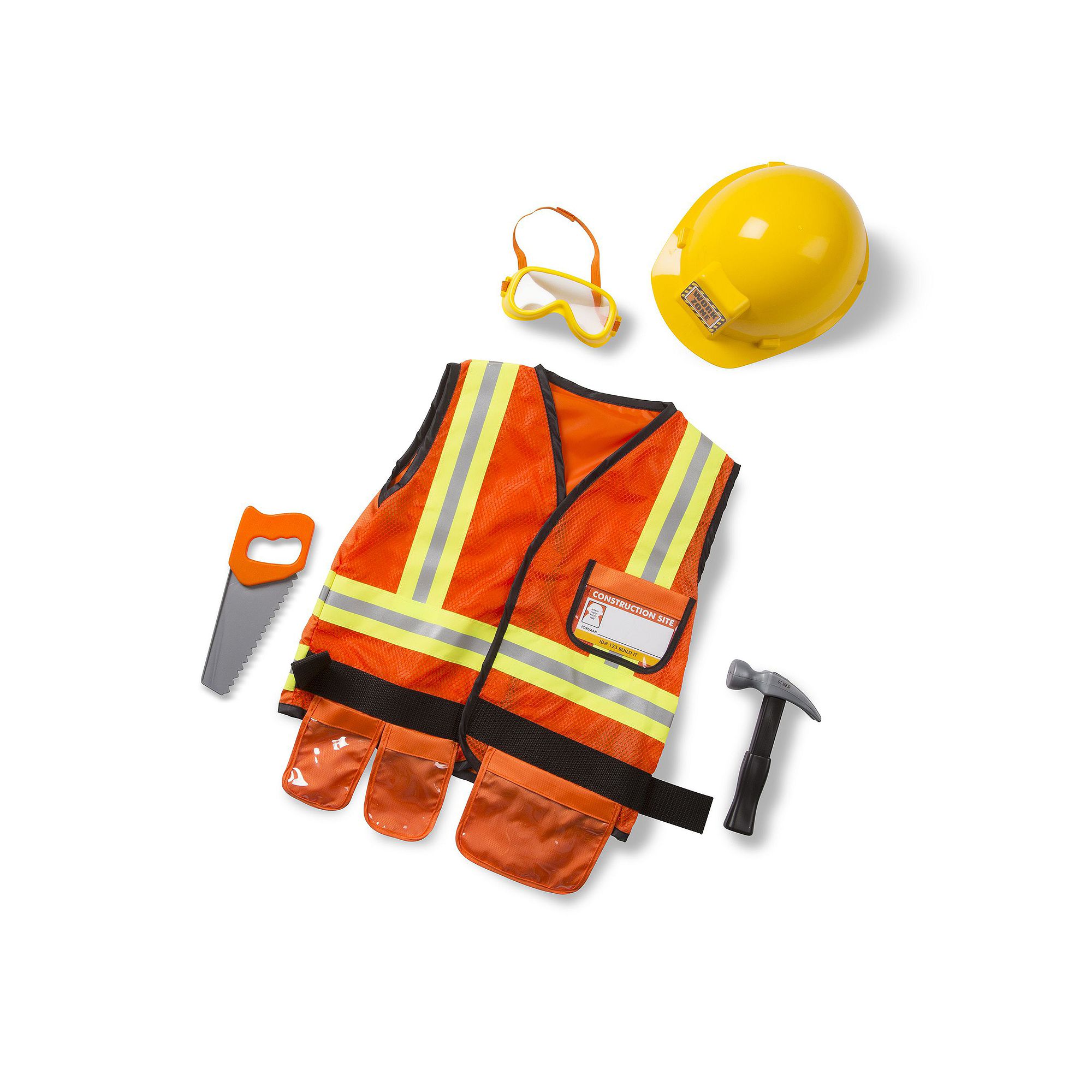 Melissa & Doug Construction Worker Costume - Kids, Multicolor