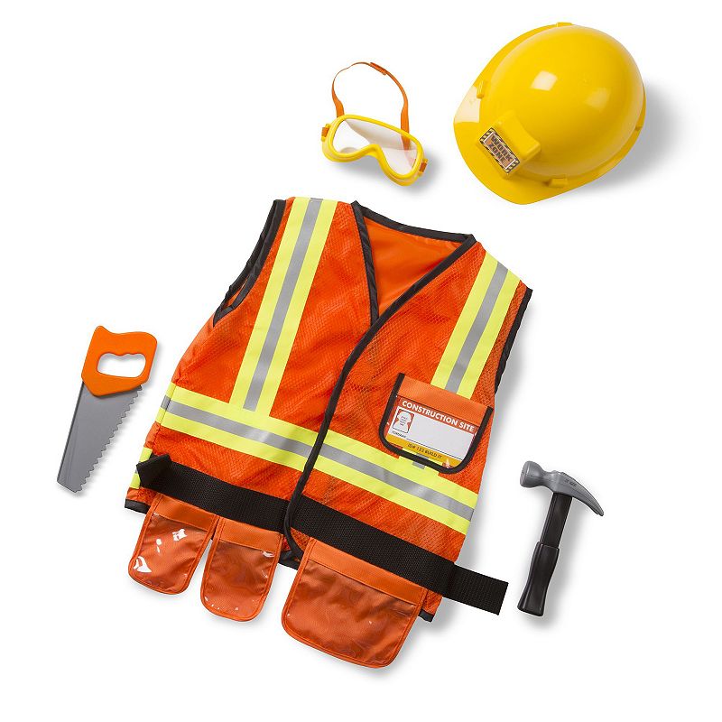 Melissa and Doug Construction Worker Costume - Kids, Multicolor