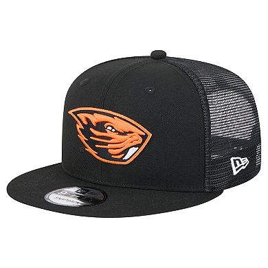 Men's New Era Black Oregon State Beavers Trucker 9FIFTY Snapback Hat