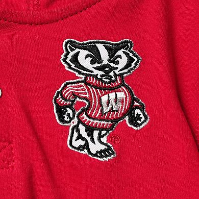 Toddler Colosseum Red/Heathered Gray Wisconsin Badgers Poppies Hoodie and Sweatpants Set