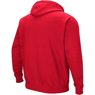 Men's Colosseum Red Wisconsin Badgers Double Arch Pullover Hoodie