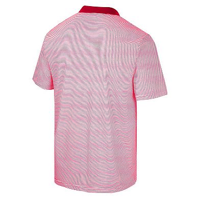 Men's Colosseum White/Red Wisconsin Badgers Print Stripe Polo