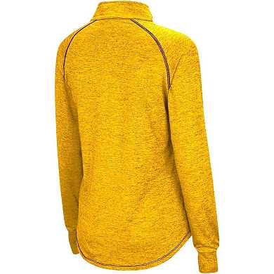 Women's Colosseum Gold Minnesota Golden Gophers Bikram Raglan Quarter-Zip Top