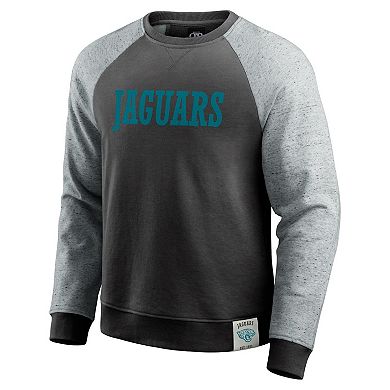 Men's Darius Rucker Collection by Fanatics Heather Gray/Black Jacksonville Jaguars Colorblock Pullover Sweatshirt