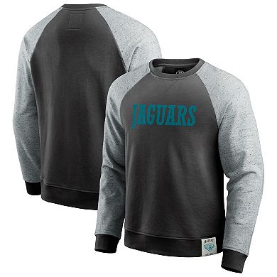 Men's Darius Rucker Collection by Fanatics Heather Gray/Black Jacksonville Jaguars Colorblock Pullover Sweatshirt