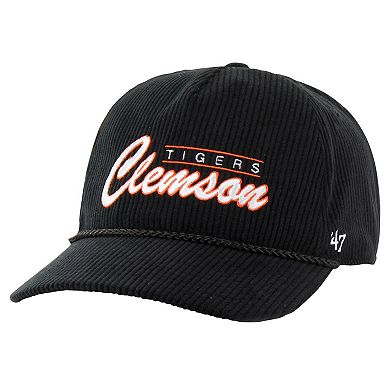 Men's '47 Black Clemson Tigers Gridiron Double Header Hitch Adjustable Hat