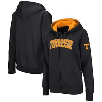 Women's Colosseum Black Tennessee Volunteers Arched Name Full-Zip Hoodie