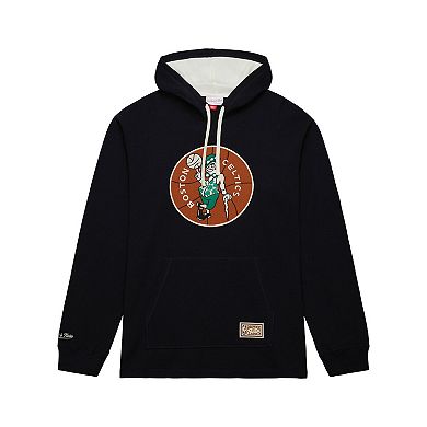 Men's Mitchell & Ness Black Boston Celtics Hardwood Classics Lightweight Thermal Pullover Hoodie