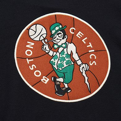 Men's Mitchell & Ness Black Boston Celtics Hardwood Classics Lightweight Thermal Pullover Hoodie