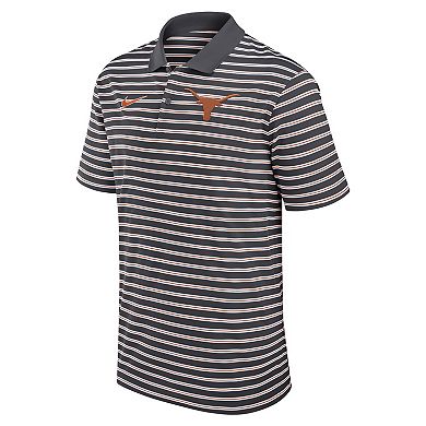 Men's Nike Anthracite/White Texas Longhorns Primetime Victory Striped Performance Polo