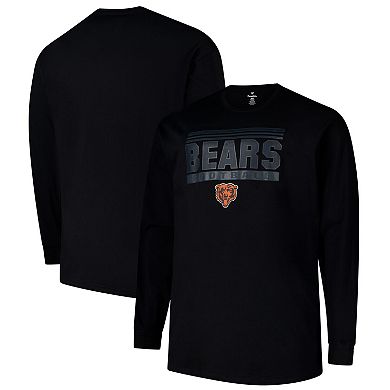 Men's Profile Black Chicago Bears Big & Tall Pop Long Sleeve T-Shirt