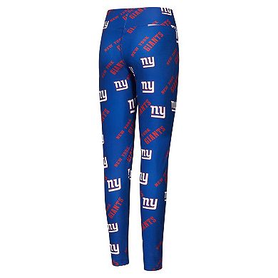 Women's Concepts Sport Royal New York Giants Breakthrough Allover Print Knit Leggings