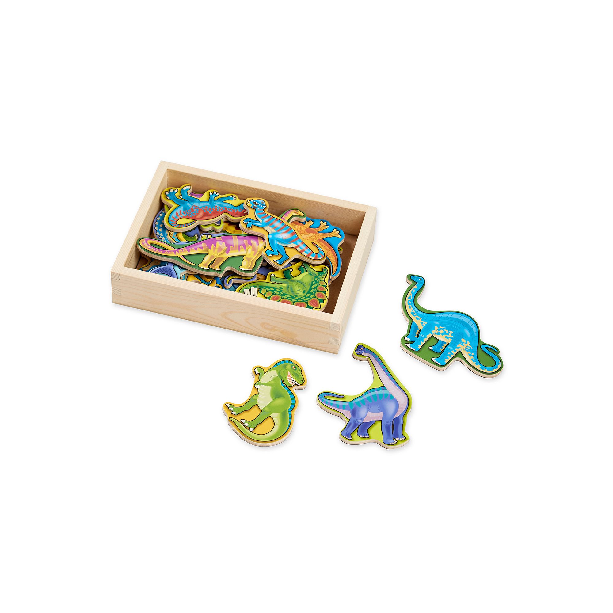 Melissa & Doug Magnetic Wooden Dinosaur Set, Multicolor