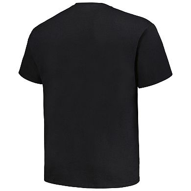 Men's Champion Black Oklahoma State Cowboys Big & Tall Football Helmet T-Shirt