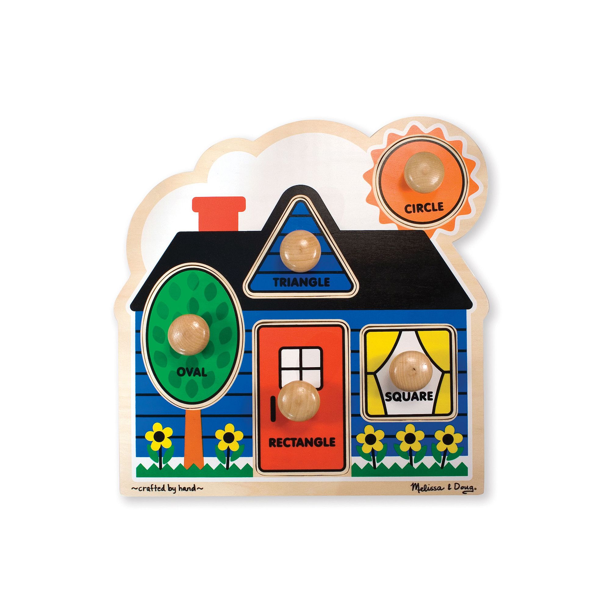 Melissa & Doug First Shapes Jumbo Knob Puzzle, Multicolor