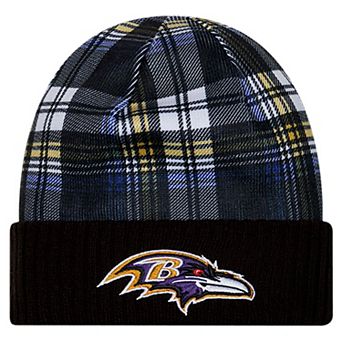 Men's New Era Black Baltimore Ravens Sideline Statement Cuffed Knit Hat