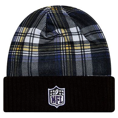 Men's New Era Black Baltimore Ravens Sideline Statement Cuffed Knit Hat