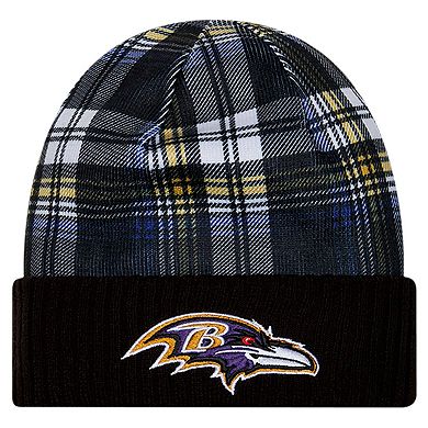 Men's New Era Black Baltimore Ravens Sideline Statement Cuffed Knit Hat
